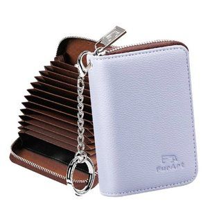 Card Wallet, Zipper Card Cases Holder for Men Women, RFID Blocking, Key Chain